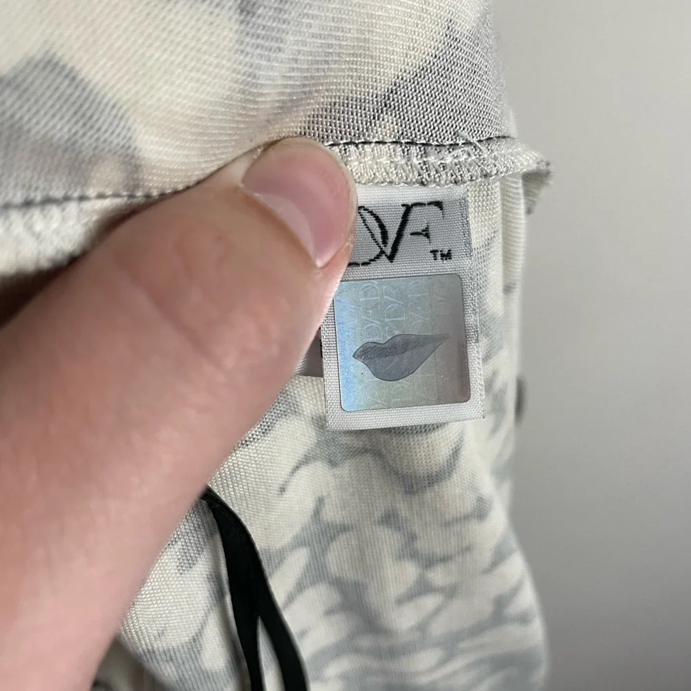 Diane von Furstenberg Celeste Leopard Print Wraparound Romper Black & White - Picture 6 of 7